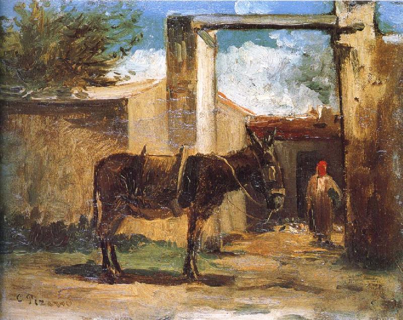 Camille Pissarro Farm before the donkey oil painting image